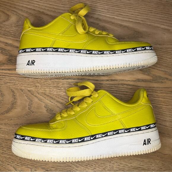 Nike Air Force 1 AF1 Low Women's 8.5 Platform Sneakers Overbranding Citron - Picture 7 of 13